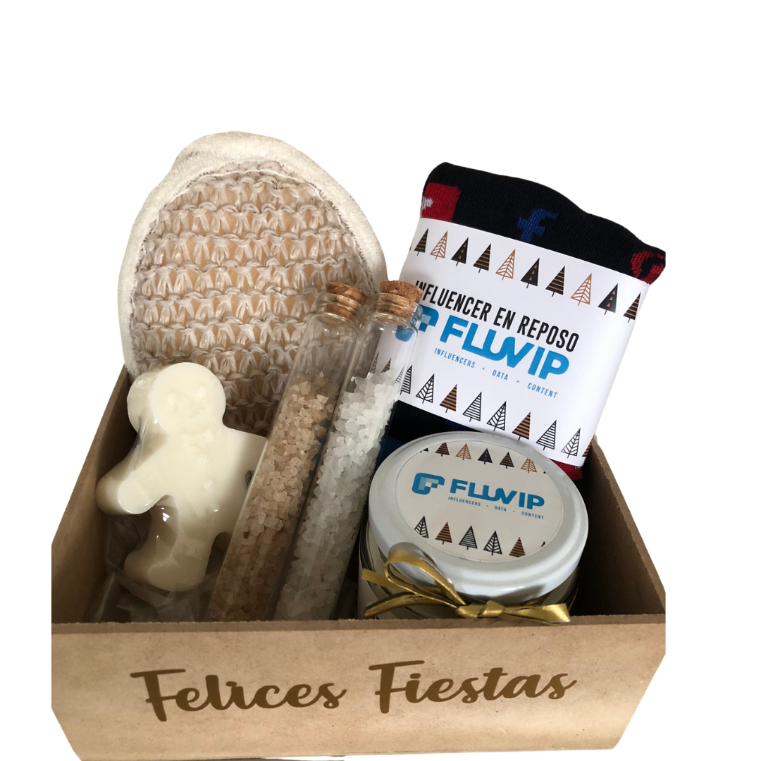 Caja Relax con productos de bienestar y relajación, regalo corporativo personalizado con logo de empresa