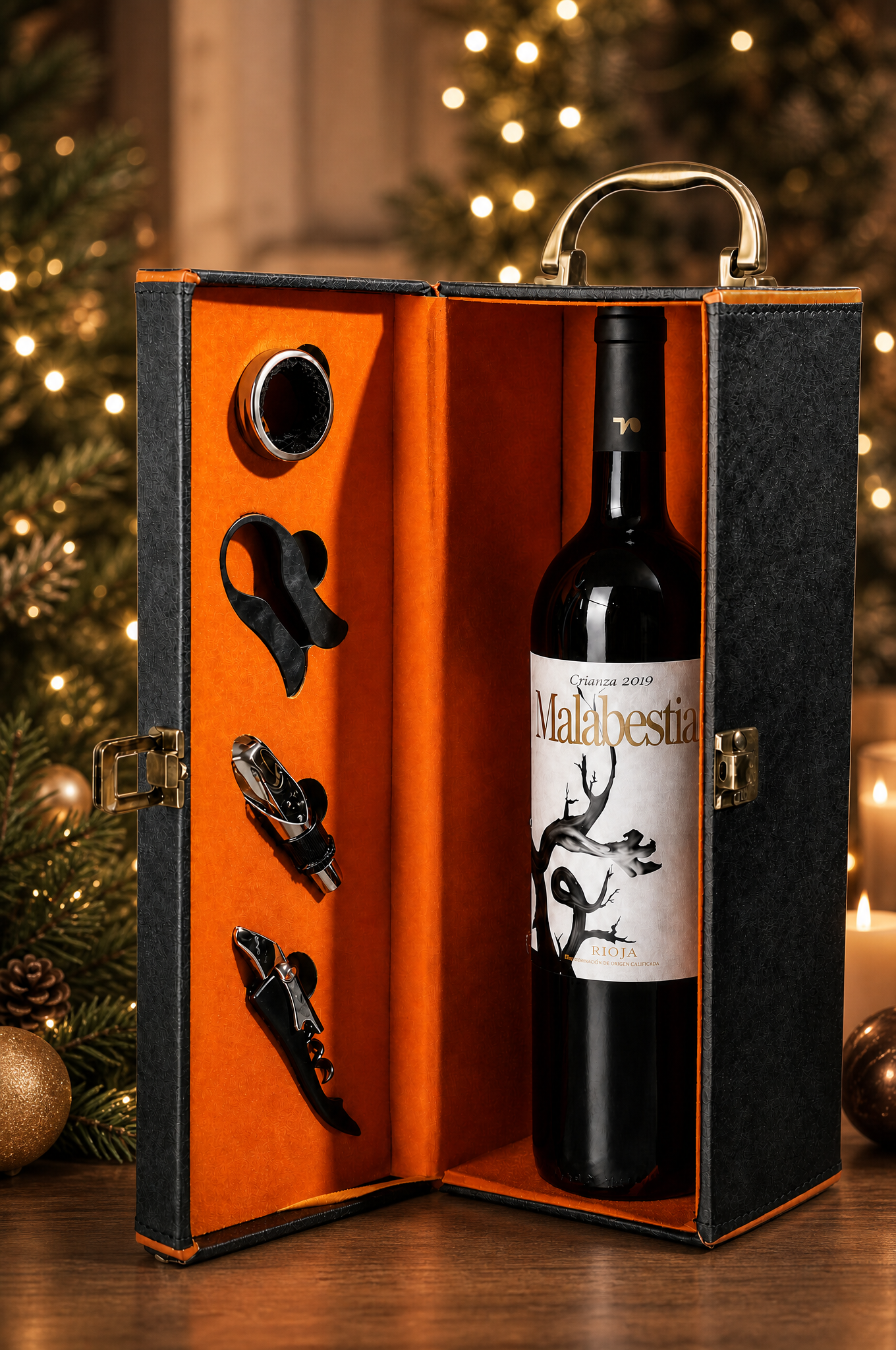 Estuche de Vino Premium con Accesorios de Sommelier – Regalo Ejecutivo de Navidad