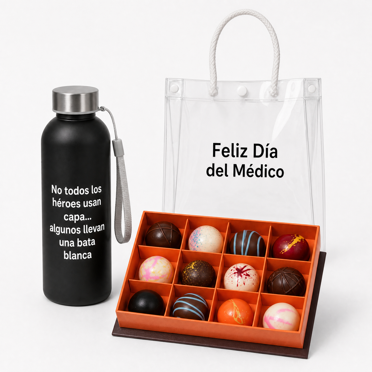 Caja Reconocimiento Día del Médico – Termo y Chocolates
