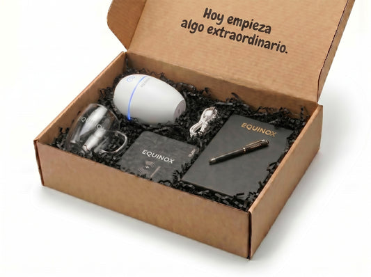 Kit 04 Home Office Premium con humidificador, taza y accesorios de carga, kit de bienvenida para trabajo remoto