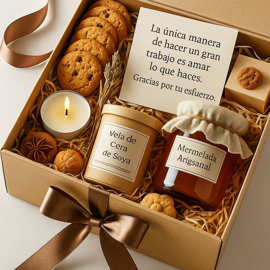 Caja gourmet Sabor a Reconocimiento, regalo corporativo de agradecimiento personalizado con logo de empresa